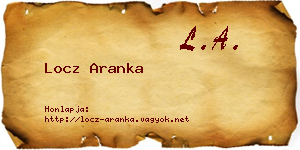 Locz Aranka névjegykártya