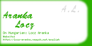 aranka locz business card